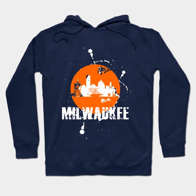 Milwaukee skyline Hoodie by DimDom